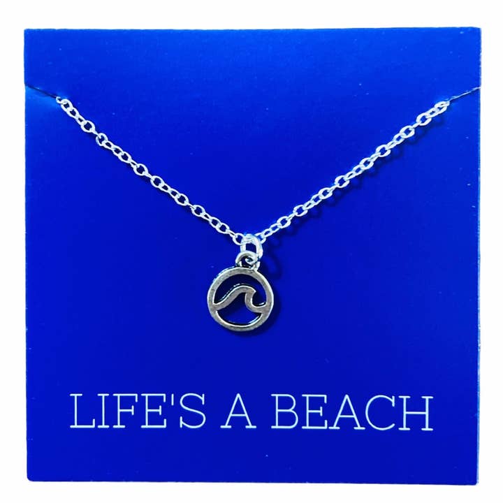 Silver Wave Pendant Necklace