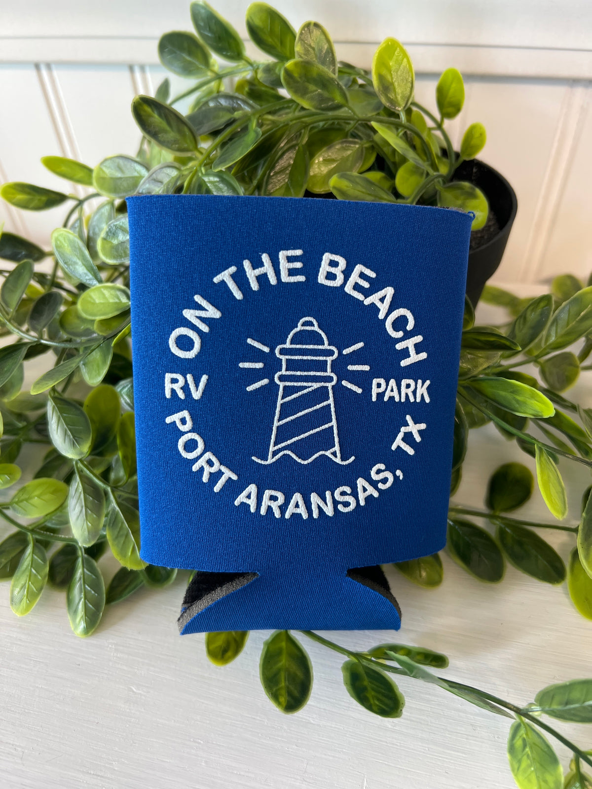 On the Beach Logo Coozie
