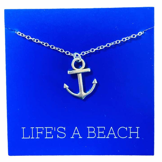 Silver Anchor Pendant Necklace