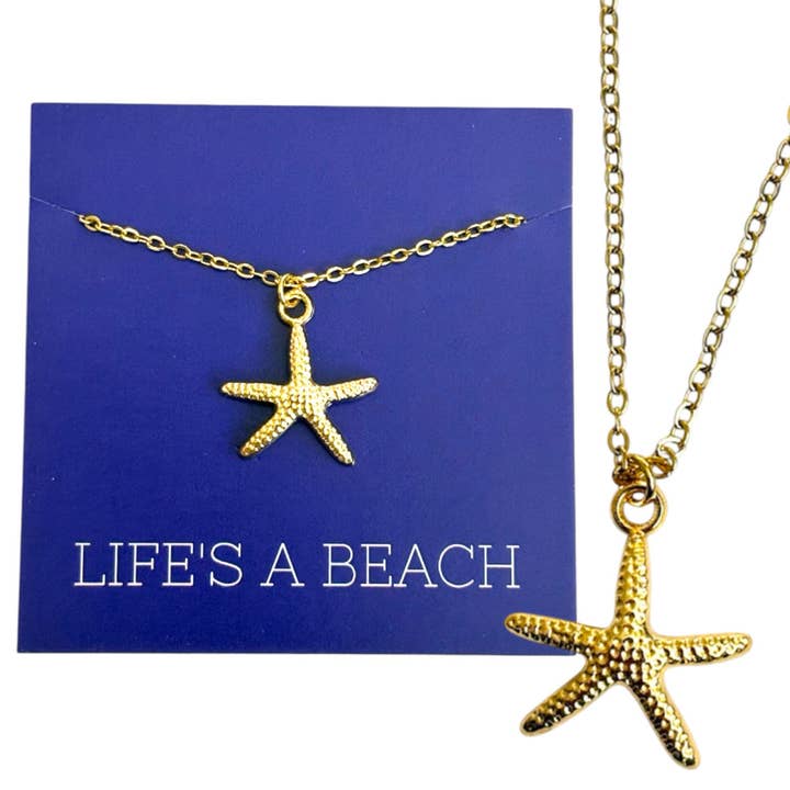 Gold Starfish Pendant Necklace