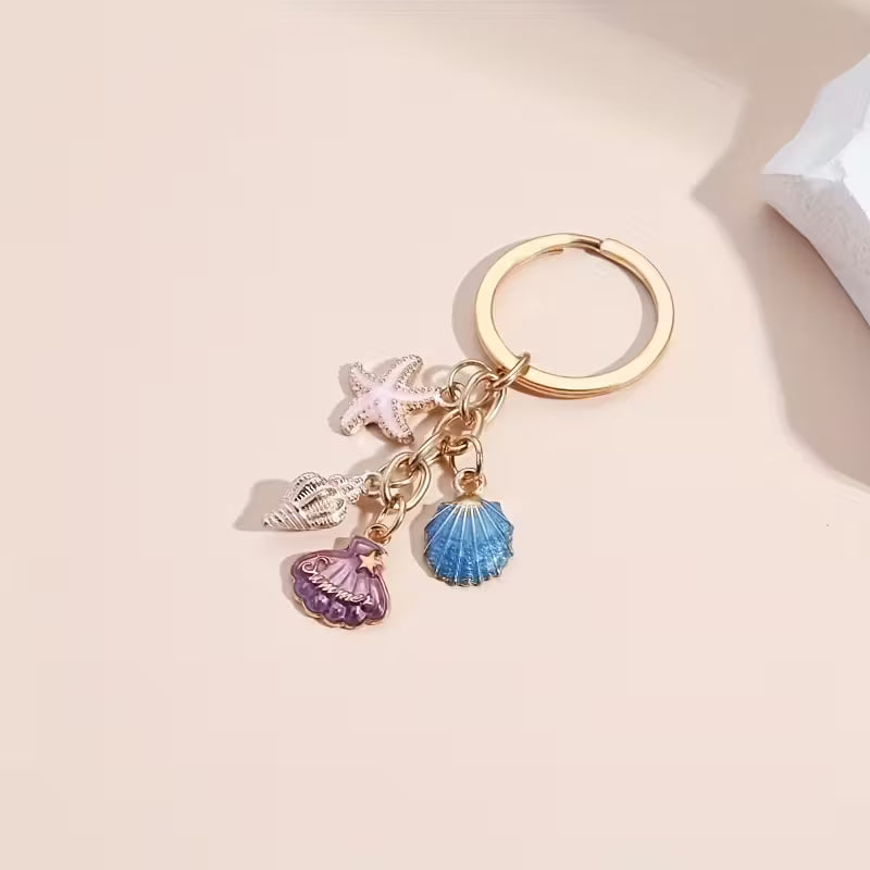 Seashells + Starfish Keychain