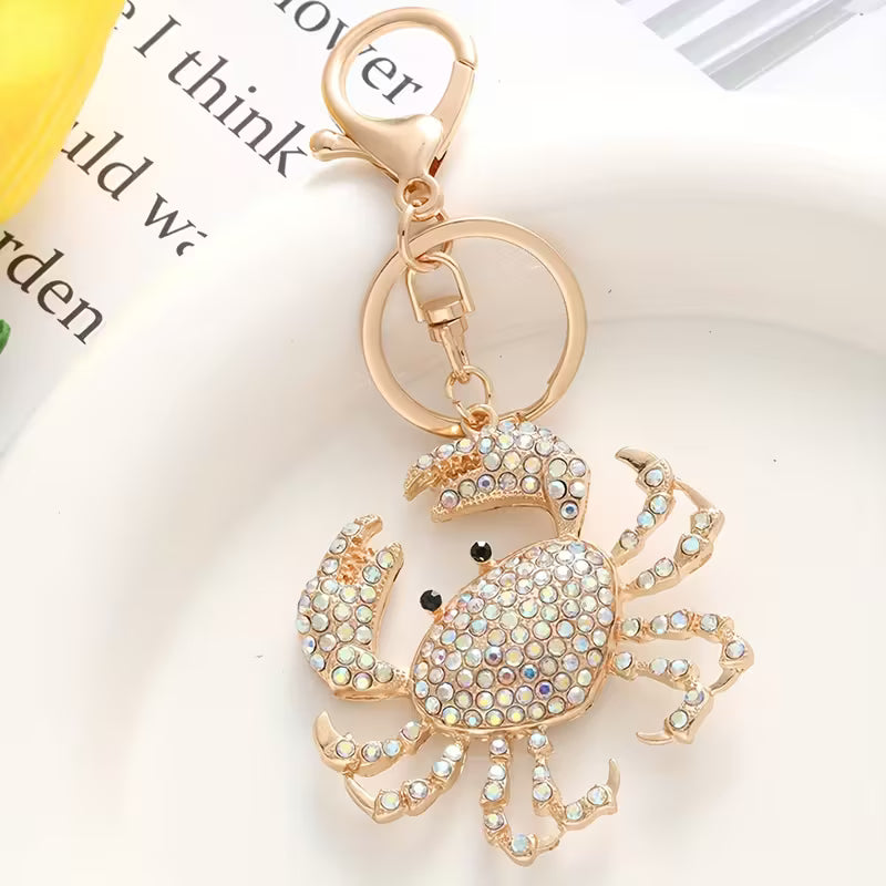 "Crystal" Embellished Crab Keychain